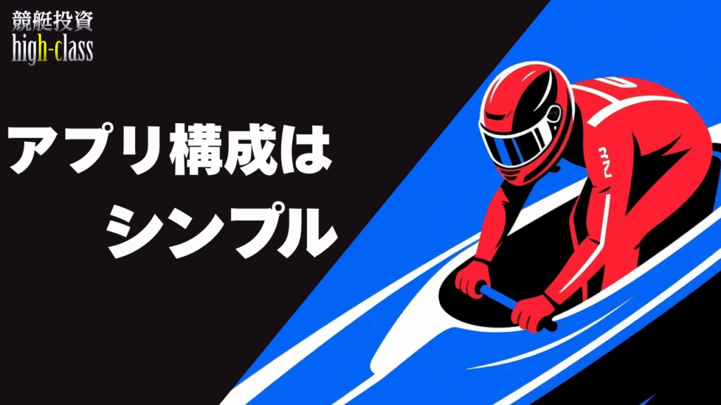 アプリ構成はシンプル!迷わず使える競艇予想アプリ